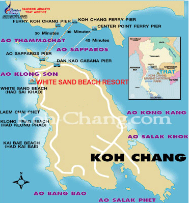 Location, White Sand Beach Resort, Koh Chang, Trat , Thailand